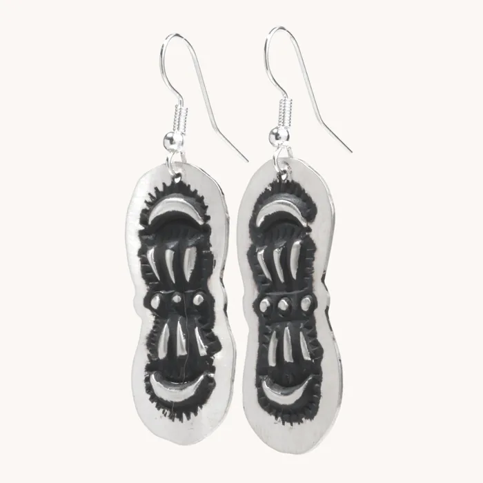 Navajo Silver Repousse Stamped Earrings TSkies Jewelry Earrings