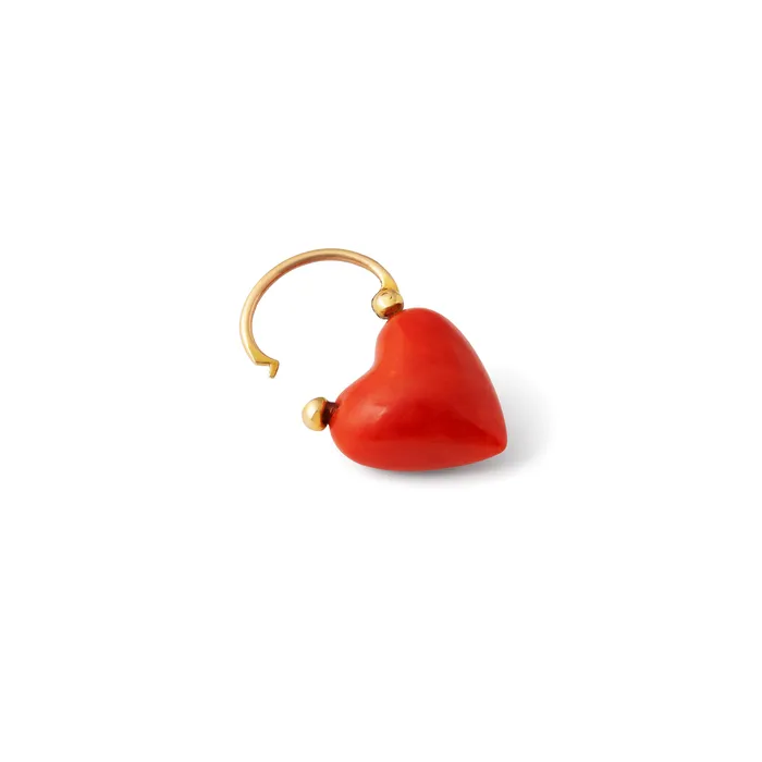 Necklaces Antique Victorian Coral Lock and 18k Yellow Gold Pendant