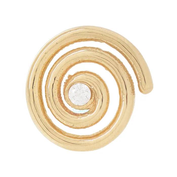 Necklaces Body Vision BVLA Melody Super Spiral Nostril Screw in Gold with White CZ Necklaces Body Vision BVLA Melody Super Spiral Nostril Screw in Gold with White CZ