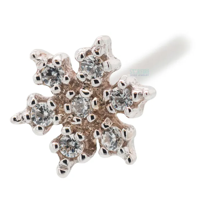 Necklaces Body Vision BVLA Micro Pave Snowflake Nostril Screw in Gold with White CZs Necklaces Body Vision BVLA Micro Pave Snowflake Nostril Screw in Gold with White CZs