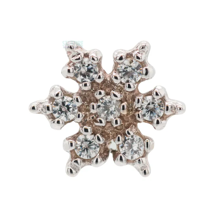 Necklaces Body Vision BVLA Micro Pave Snowflake Nostril Screw in Gold with White CZs