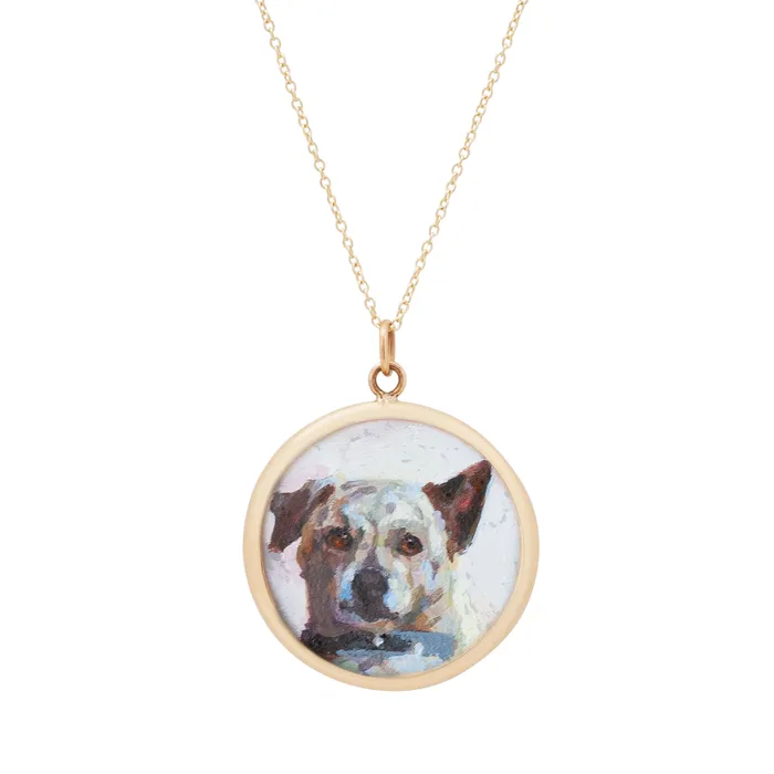Necklaces Fox Bond Originals The FB Custom HandPainted Pet Portrait Necklace Necklaces Fox Bond Originals The FB Custom HandPainted Pet Portrait Necklace