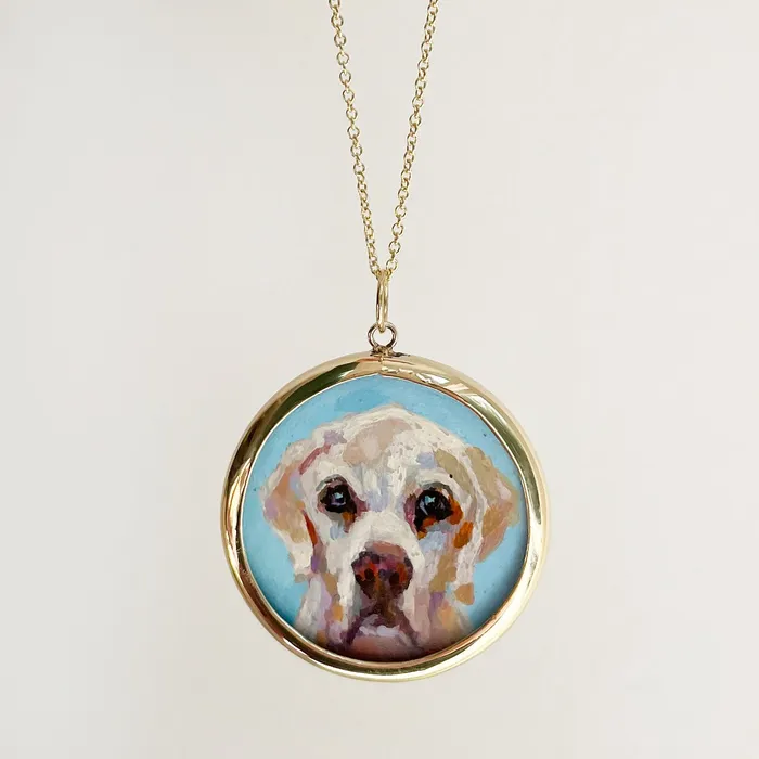Necklaces Fox Bond Originals The FB Custom HandPainted Pet Portrait Necklace