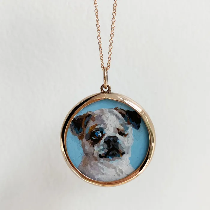 Necklaces Fox Bond Originals The FB Custom HandPainted Pet Portrait Necklace