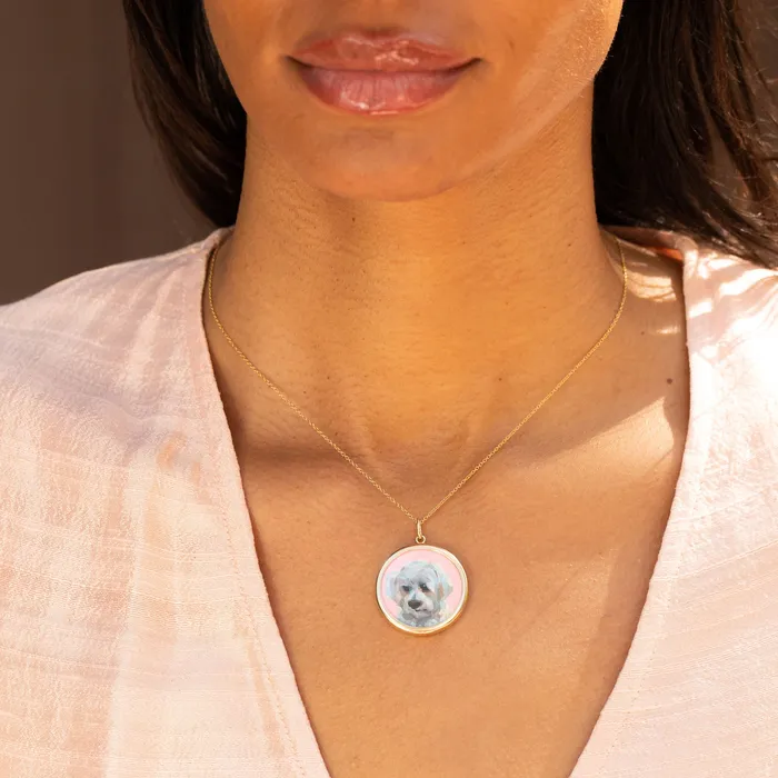 Necklaces Fox Bond Originals The FB Custom HandPainted Pet Portrait Necklace