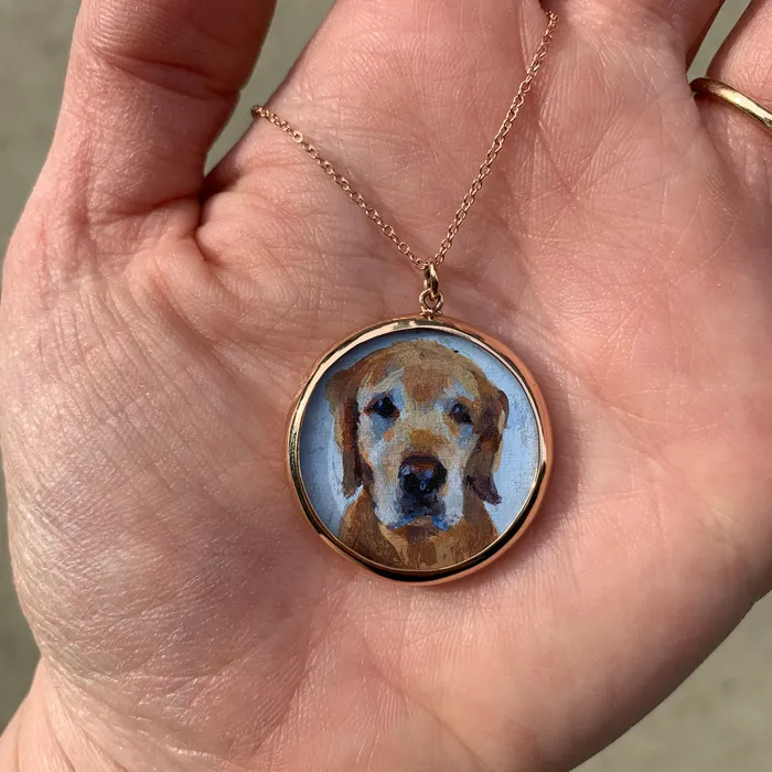 Necklaces Fox Bond Originals The FB Custom HandPainted Pet Portrait Necklace