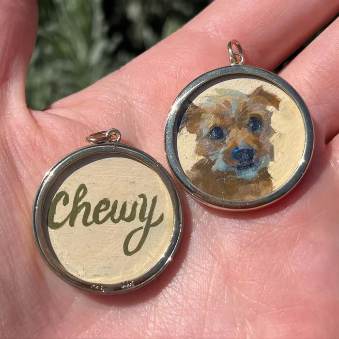 Necklaces Fox Bond Originals The FB Custom HandPainted Pet Portrait Necklace