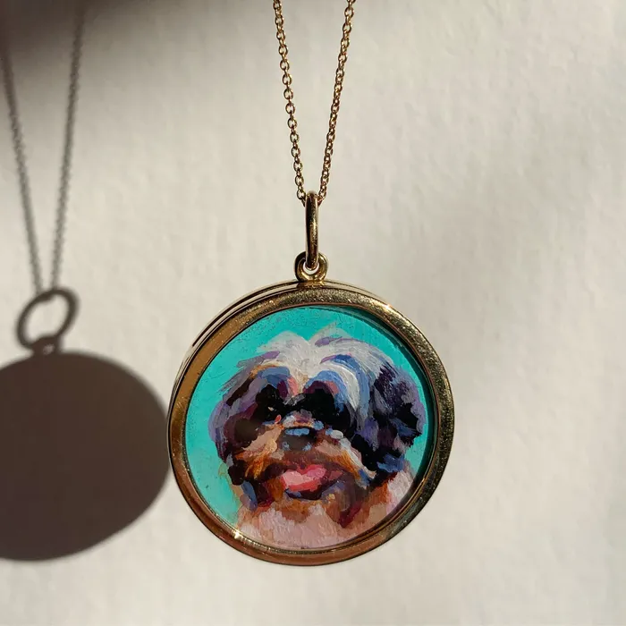 Necklaces Fox Bond Originals The FB Custom HandPainted Pet Portrait Necklace