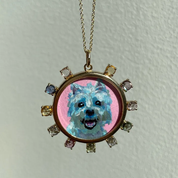 Necklaces Fox Bond Originals The FB Custom HandPainted Pet Portrait Necklace