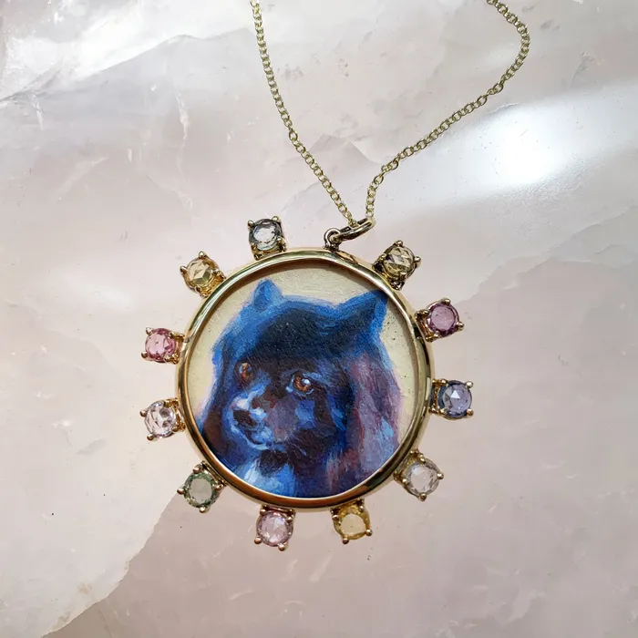 Necklaces Fox Bond Originals The FB Custom HandPainted Pet Portrait Necklace
