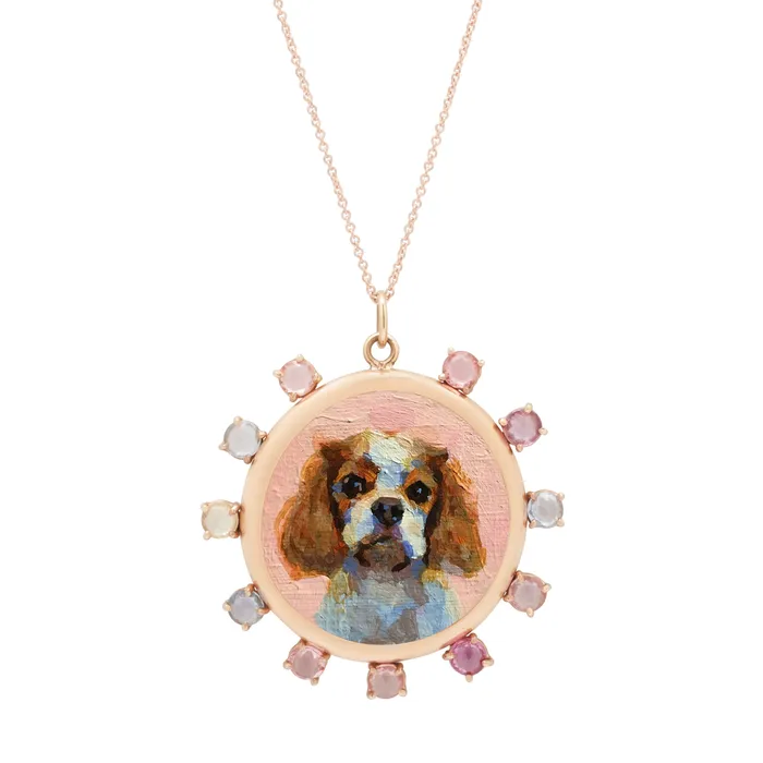 Necklaces Fox Bond Originals The FB Custom HandPainted Pet Portrait Necklace