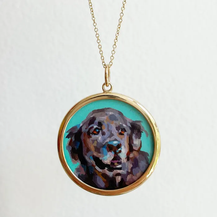 Necklaces Fox Bond Originals The FB Custom HandPainted Pet Portrait Necklace