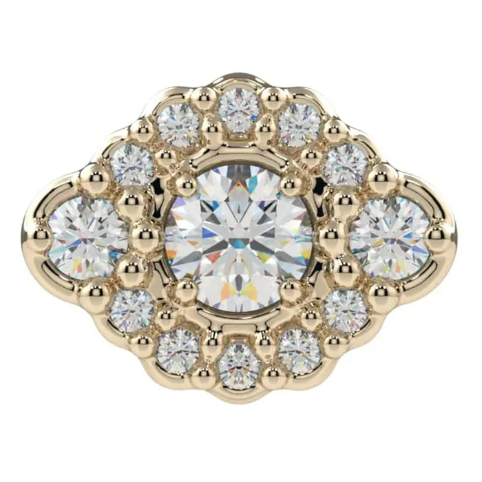 Necklaces Kiwi Diamond Charlotte Threaded End in Gold Platinum with CZs