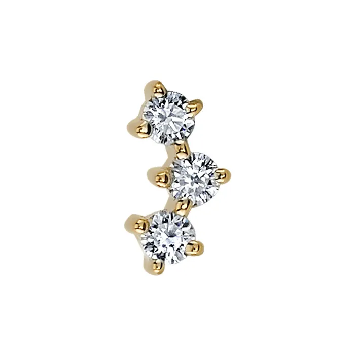 Necklaces Muse Threaded End in Gold with White CZs Body Vision BVLA
