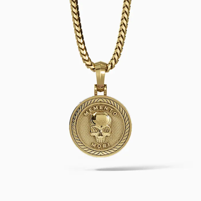 Necklaces Proclamation Jewelry Memento Mori Gold Skull Pendant