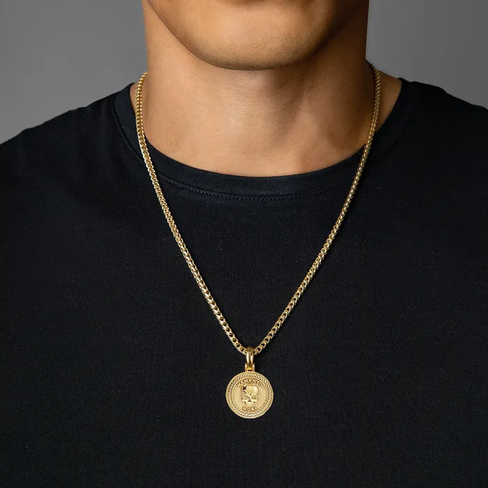 Necklaces Proclamation Jewelry Memento Mori Gold Skull Pendant