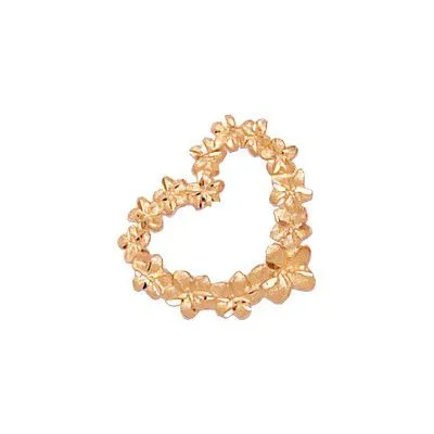 Necklaces Rosa Marianas 14KT Solid Rose Gold Pika Plumeria Leis Heart Slide Pendant Necklaces Rosa Marianas 14KT Solid Rose Gold Pika Plumeria Leis Heart Slide Pendant