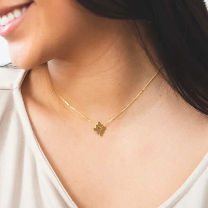 Necklaces SkyWeaver Gold Sun Pendant Turquoise Skies