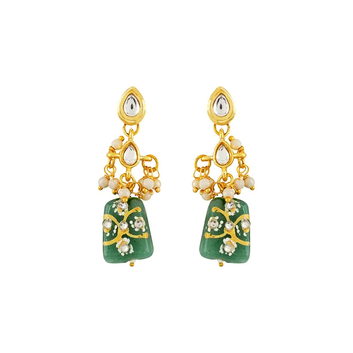 Necklaces Teejh Teejh Idhika Green Beaded Necklace Set