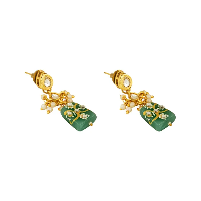Necklaces Teejh Teejh Idhika Green Beaded Necklace Set