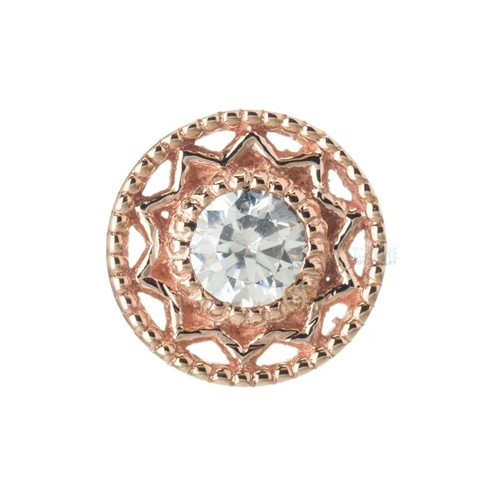 Necklaces threadless Bandera Pin in Gold with White CZ Body Vision BVLA
