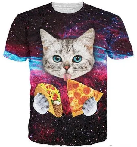 Necklaces Zapps Clothing Galaxy Cat Eating Pizza Taco
