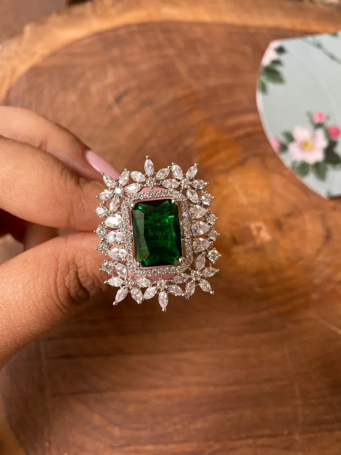 Ola Diamond Cocktail Ring Attrangi Rings Ola Diamond Cocktail Ring Attrangi Rings
