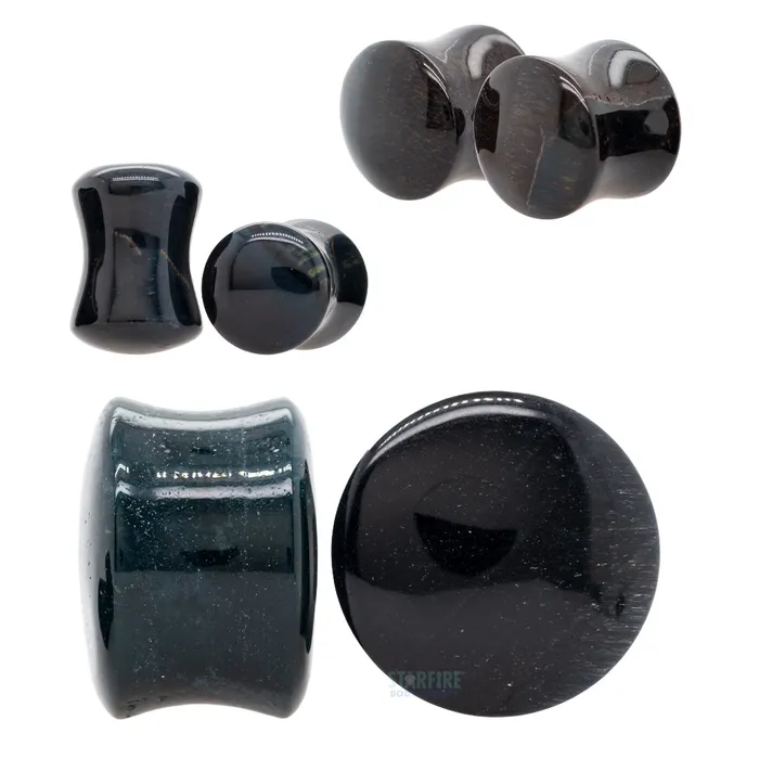 Oracle Body Jewelry Rings Stone Plugs Blue Tiger Eye