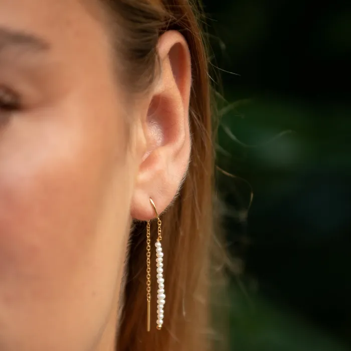 Pearl Threader Earrings Scream Pretty Earrings