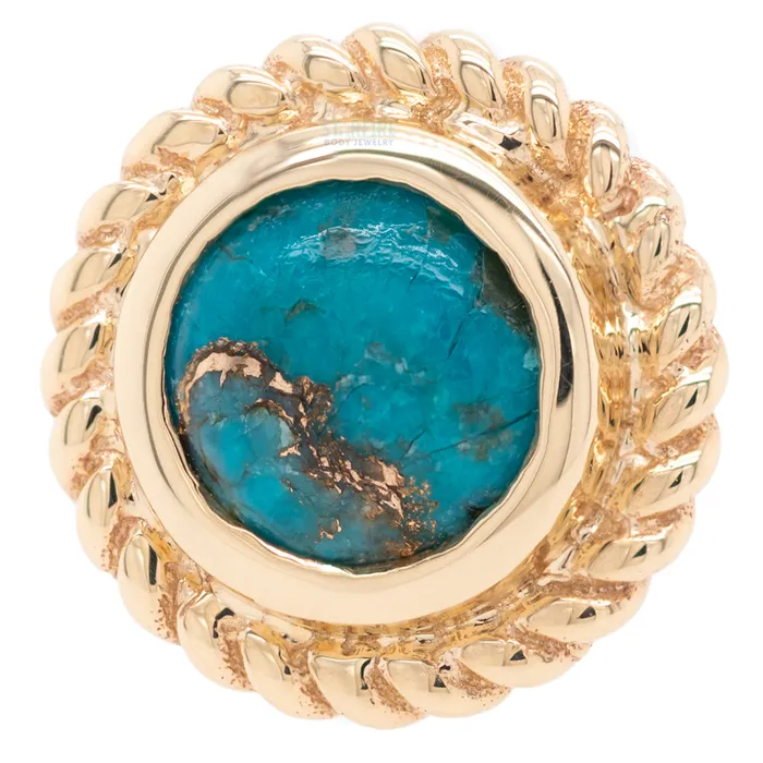 Raine Threaded End in Gold with Copper Blue Turquoise Body Vision BVLA Earrings