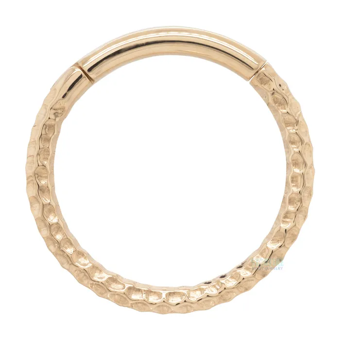 Rings Body Vision BVLA Hammered Snap Hinge Ring in Gold