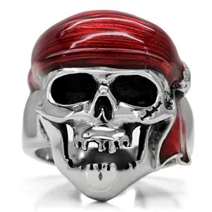 Rings Green CJ165TK Wholesale Stainless Steel Pirate Skull Ring Rings Green CJ165TK Wholesale Stainless Steel Pirate Skull Ring