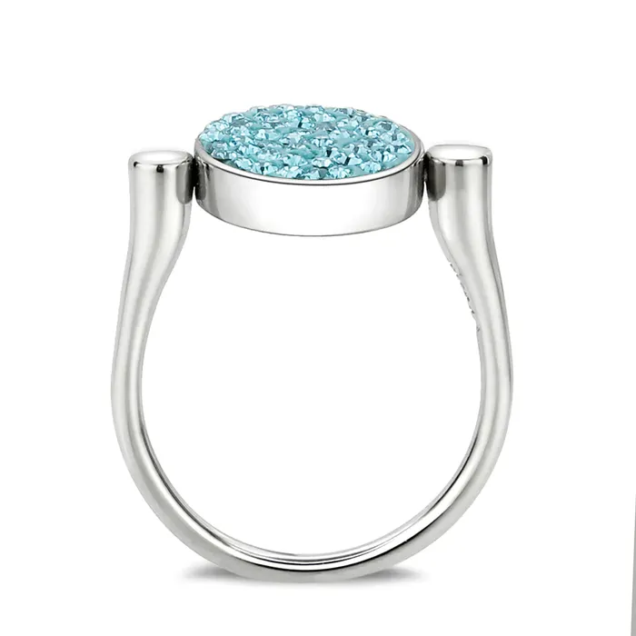 Rings Green CJ385403 Wholesale Womens Stainless Steel Top Grade Crystal Round Sea Blue Ring Rings Green CJ385403 Wholesale Womens Stainless Steel Top Grade Crystal Round Sea Blue Ring