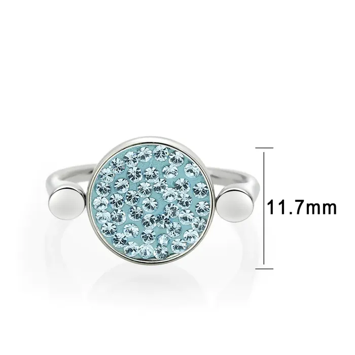 Rings Green CJ385403 Wholesale Womens Stainless Steel Top Grade Crystal Round Sea Blue Ring Rings Green CJ385403 Wholesale Womens Stainless Steel Top Grade Crystal Round Sea Blue Ring
