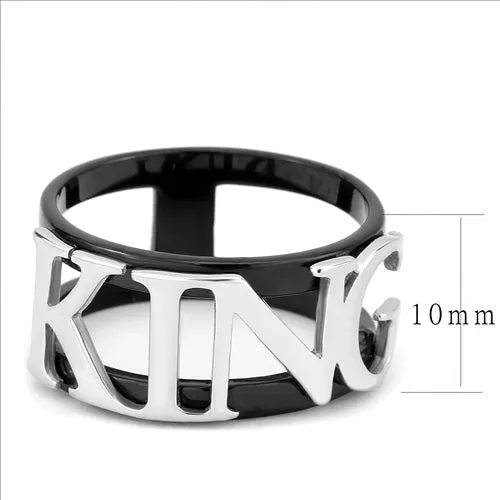 Rings Green CJE3583 Wholesale Stainless Steel TwoTone IP Black King Ring Rings Green CJE3583 Wholesale Stainless Steel TwoTone IP Black King Ring