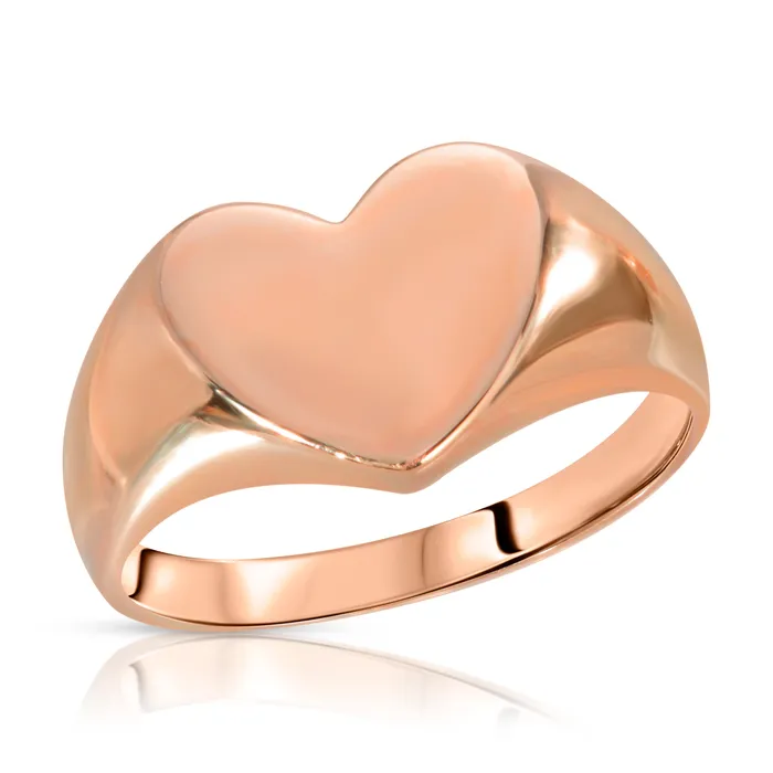 Rings Heart Flat Signet Ring Saints Gold Co