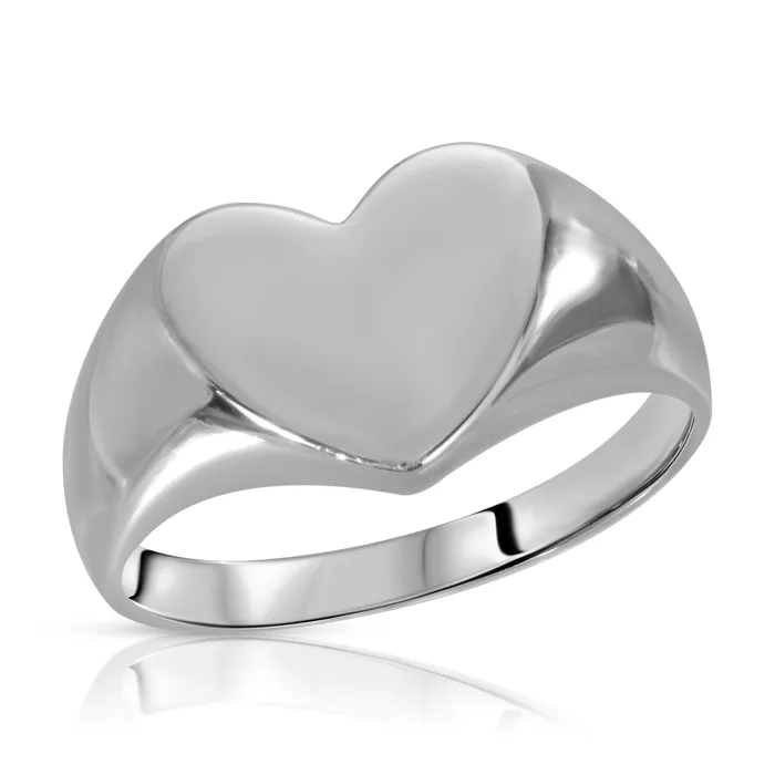 Rings Heart Flat Signet Ring Saints Gold Co