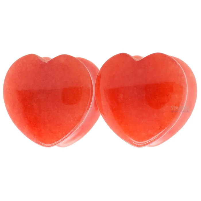 Rings Heart Stone Plugs Red Jade Peoples Jewelry