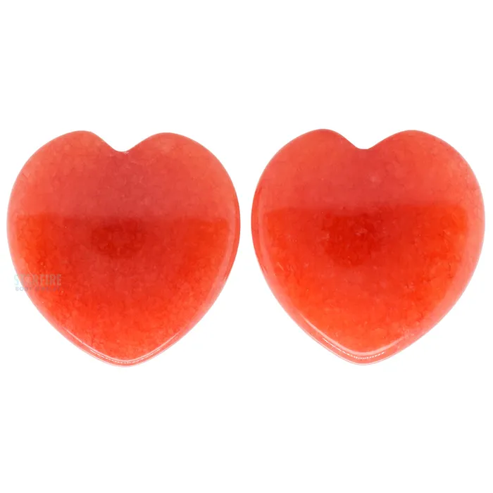 Rings Heart Stone Plugs Red Jade Peoples Jewelry