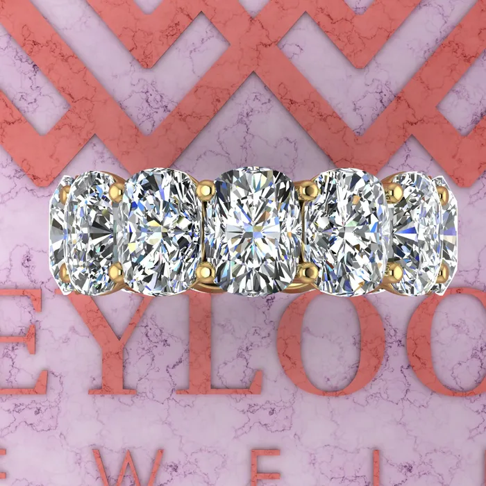Rings Leyloon Jewelry 26 CTW Medium Cushion Cut Eternity Bands D Color Basket Moissanite Ring