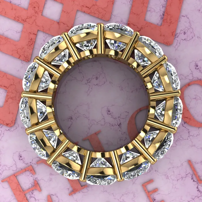 Rings Leyloon Jewelry 26 CTW Medium Cushion Cut Eternity Bands D Color Basket Moissanite Ring