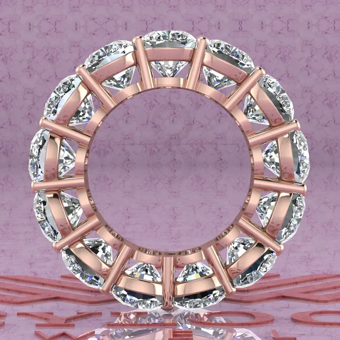Rings Leyloon Jewelry 26 CTW Medium Cushion Cut Eternity Bands D Color Basket Moissanite Ring