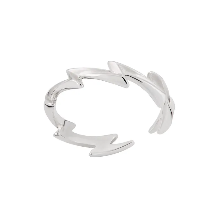 Rings Lily Charmed Silver Lightning Bolt Stacking Ring
