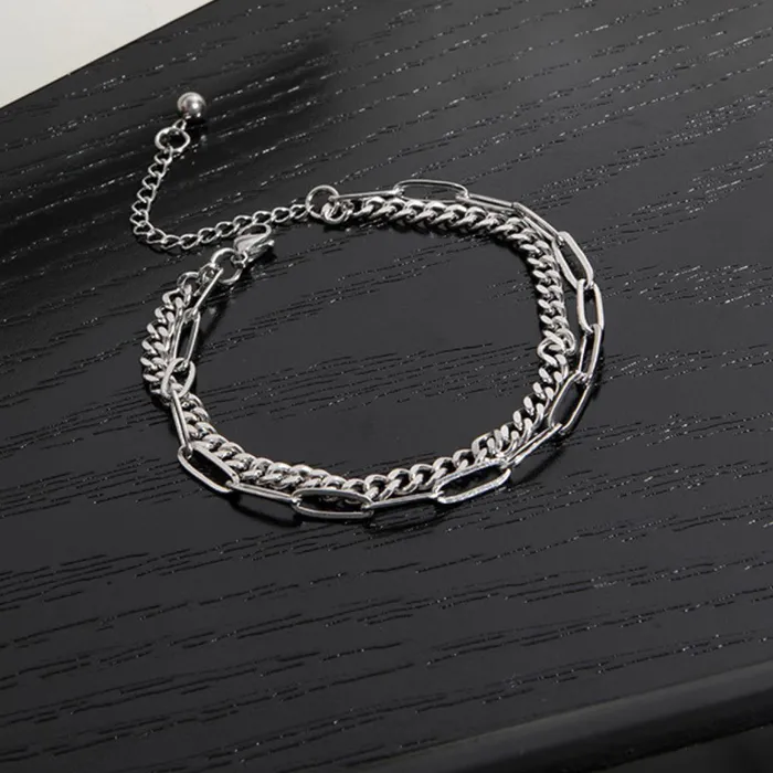 Rings Men Designer Dual Silver Chains Rings Men Designer Dual Silver Chains