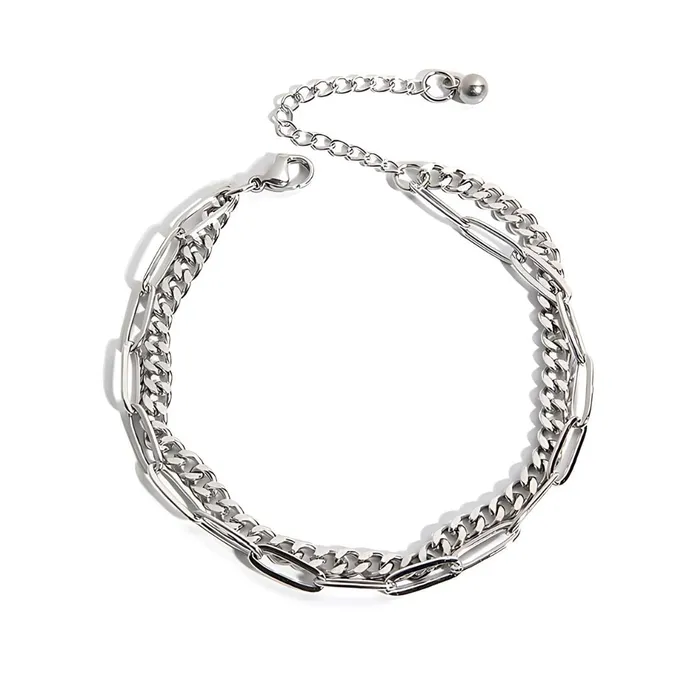 Rings Men Designer Dual Silver Chains Rings Men Designer Dual Silver Chains