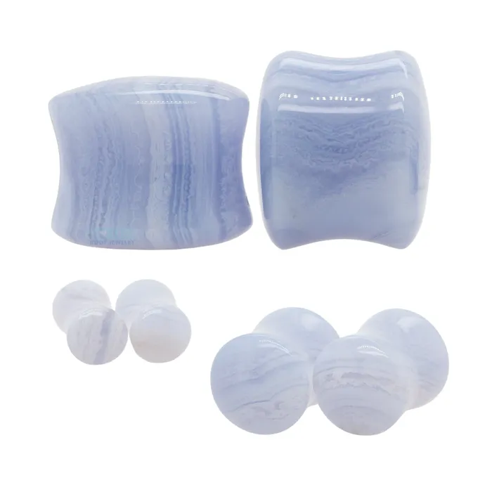 Rings Oracle Body Jewelry Stone Plugs Blue Lace Agate