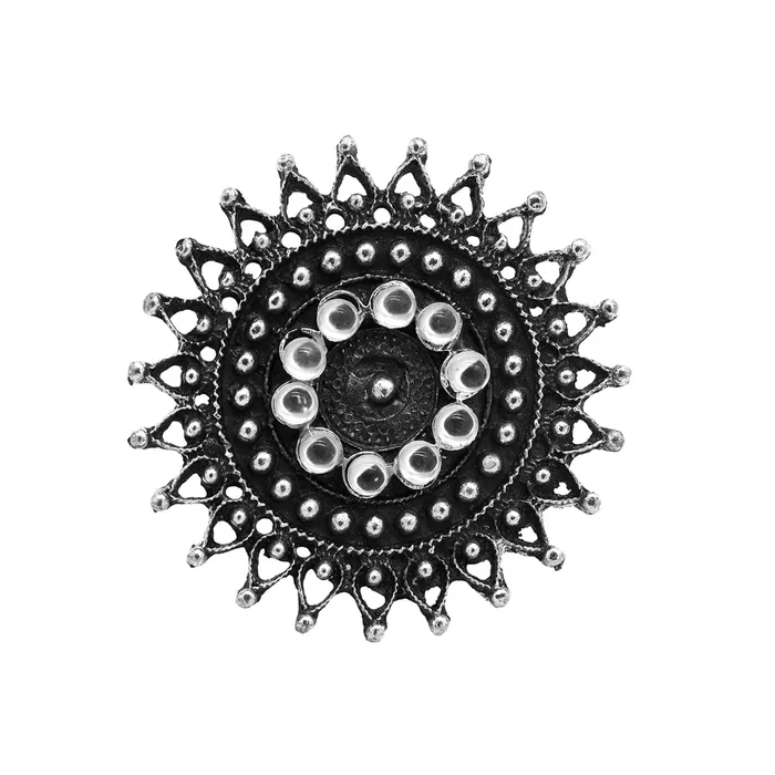 Rings Teejh Lavanya Silver Oxidized Ring Rings Teejh Lavanya Silver Oxidized Ring