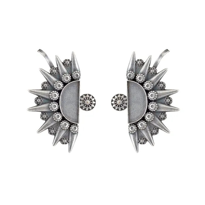 Rings Teejh Teejh Aanika Silver Oxidised Earcuff Rings Teejh Teejh Aanika Silver Oxidised Earcuff