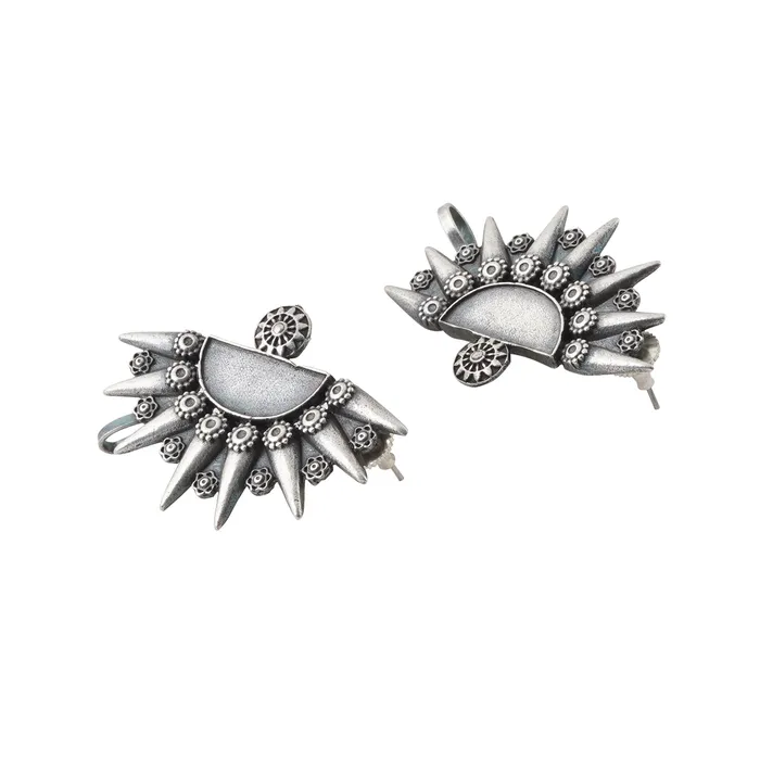 Rings Teejh Teejh Aanika Silver Oxidised Earcuff Rings Teejh Teejh Aanika Silver Oxidised Earcuff