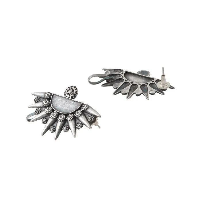 Rings Teejh Teejh Aanika Silver Oxidised Earcuff Rings Teejh Teejh Aanika Silver Oxidised Earcuff